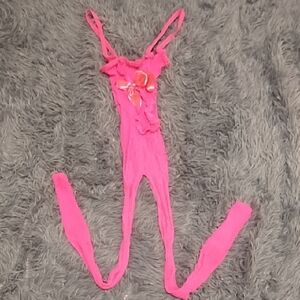 Teeze Me Pink Bodysuit with Bow Accent